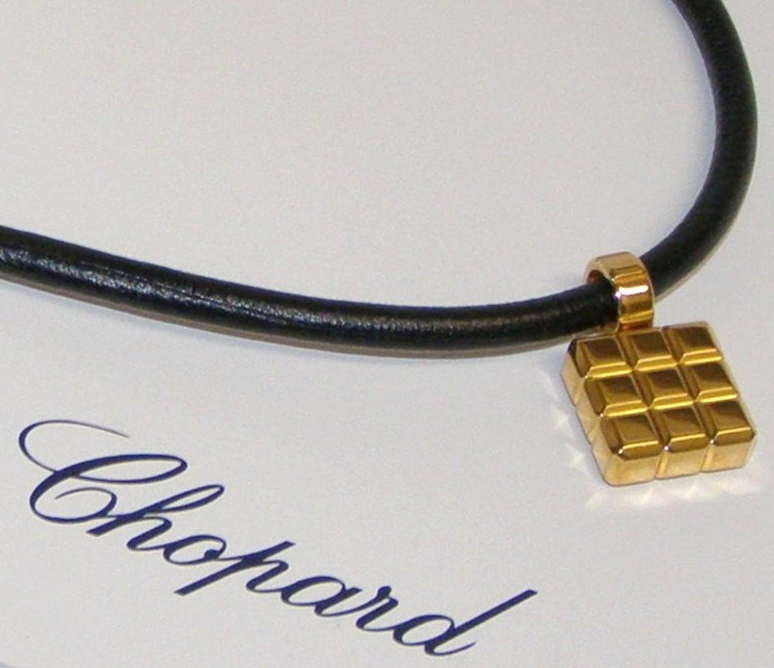 Chopard Original New 18K Yellow Gold "Ice Cube" Pendant Necklace (1 of 6)
