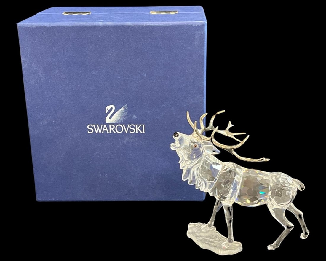 Swarovski Crystal Stag Deer Figurine in Original Box (1 of 2)