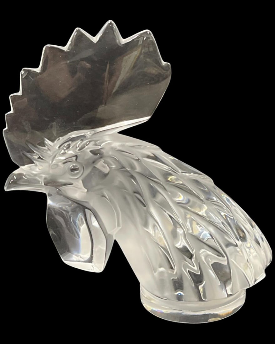 Lalique French Crystal Rooster Head (1 of 2)