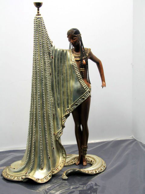 Erte Bronze Ltd. Edition Sculpture "The Slave": Limited Edition Erte bronze sculpture entitled "The Slave" #97/375. Retail $18,500.00. Measures 18 1/2"x 12 1/4" x 6 3/4". Year produced was 1989. For Domestic or International Shipping Quotes Please
