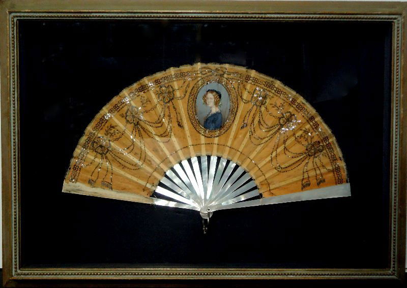 Antique Mother of Pearl Fan in Shadow Box: Antique mother of pearl fan in shadow box measures 14 5/8" high x 20 1/2" wide(framed size) For Domestic or International Shipping Quotes Please Feel Call Ryan or Dave at Eagle Shipping Center 561-932