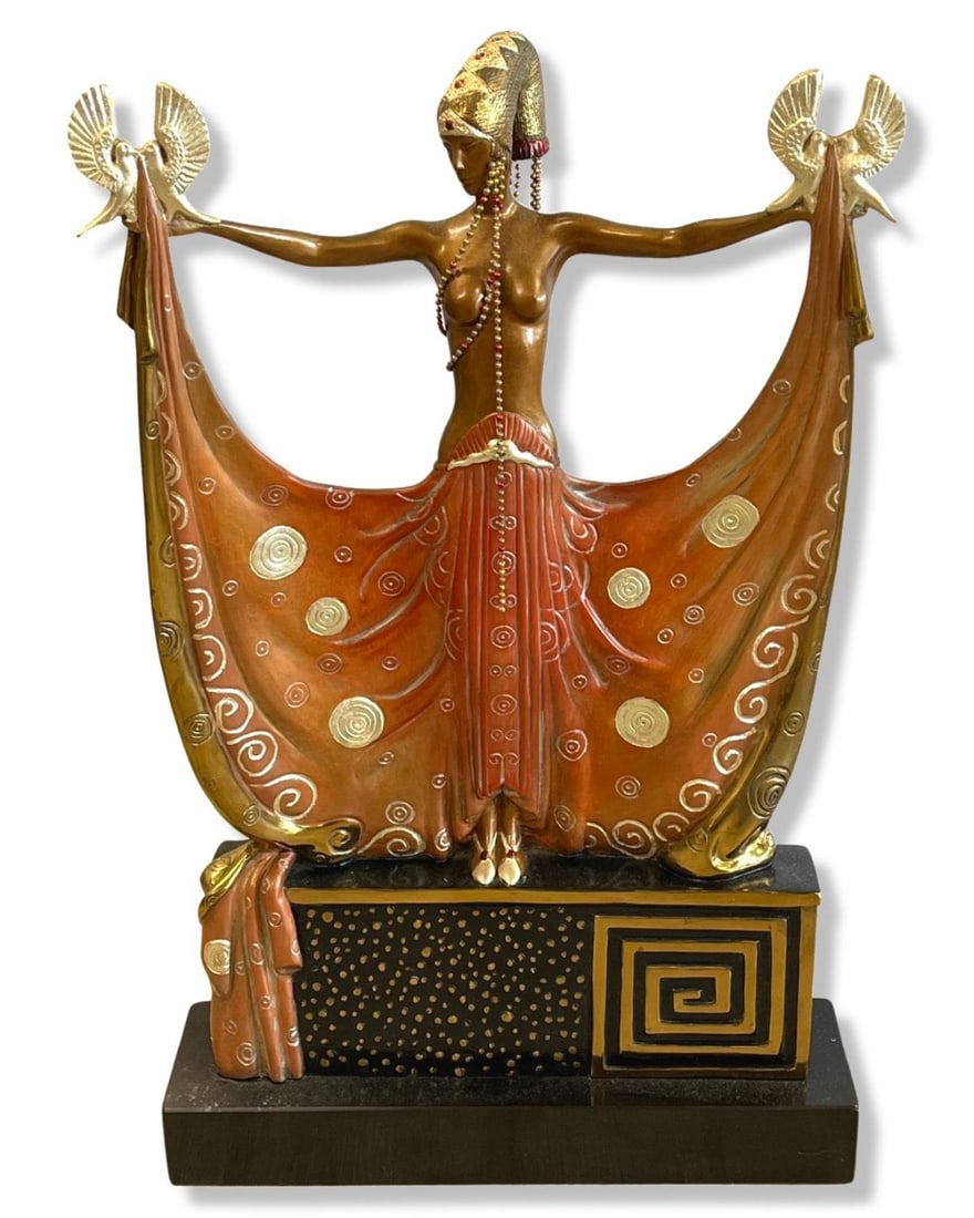 Romain De Tirtoff Erte (Russian/French, 1892-1990) Venus Gilt & Cold Painted Bronze Sculpture (1 of 3)