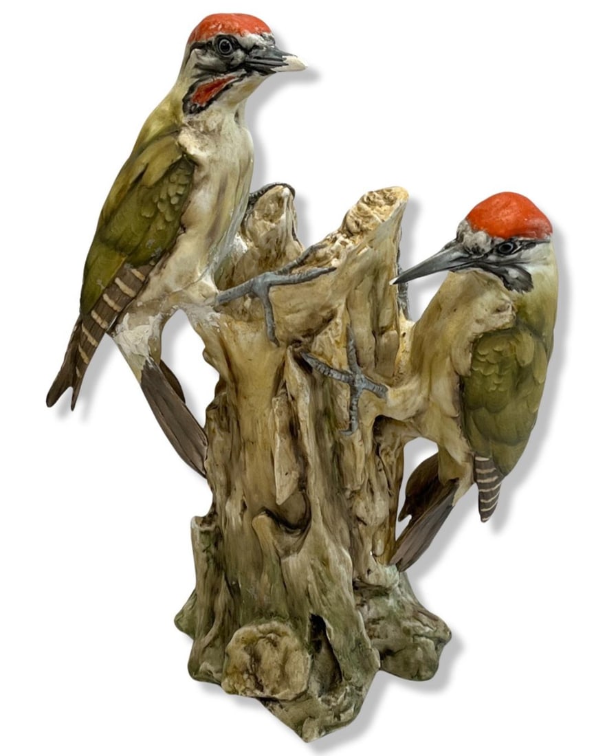 Kaiser Bisque Porcelain Green Woodpecker Limited Edition 800, Made in West Germany (1 of 2)