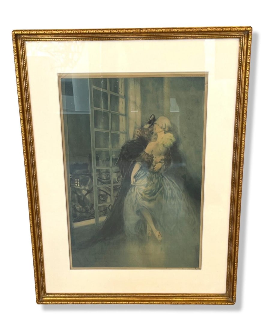 Signed Louis Icart (French, 1888-1950) Etching with Color on Paper Des Grieux (1 of 2)