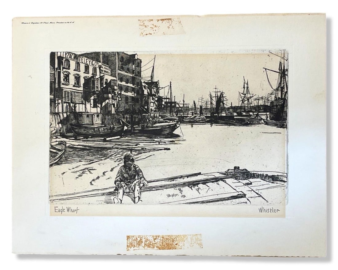 Signed James Mcneill Whistler (American, 1834-1903) Etching Eagle Wharf 1859 (1 of 1)