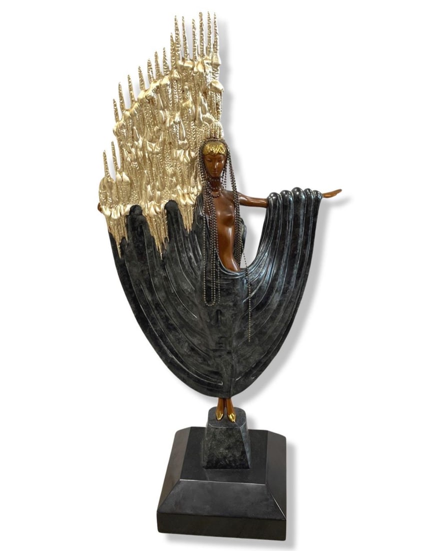 Romain De Tirtoff Erte (Russian/French, 1892-1990) Arctic Sea Gilt & Cold Painted Bronze Sculpture (1 of 4)