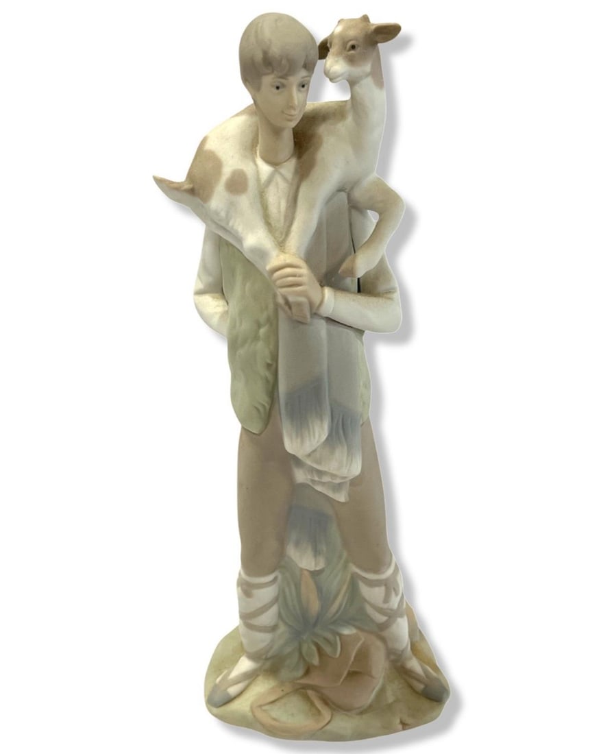 Lladro #4506 Shepherd Boy with Goat Porcelain Figurines (1 of 2)