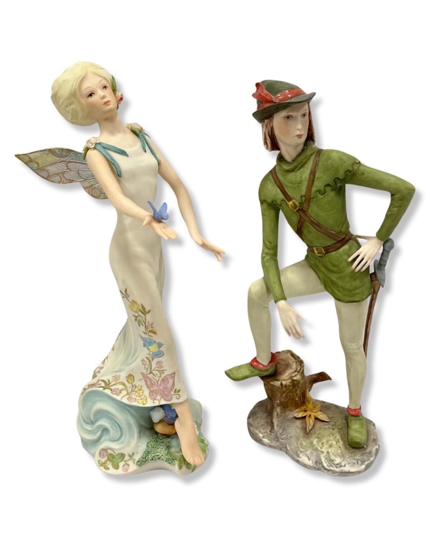 Pair of Cybis Porcelain Figurines Queen Titania & Peter Pan (1 of 2)