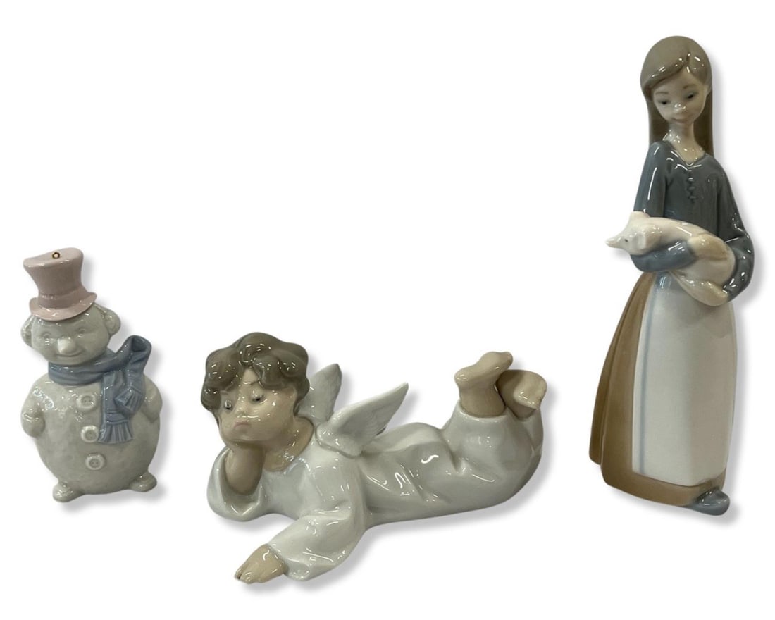 Lot of Three Lladro Porcelain Figurines (1 of 1)