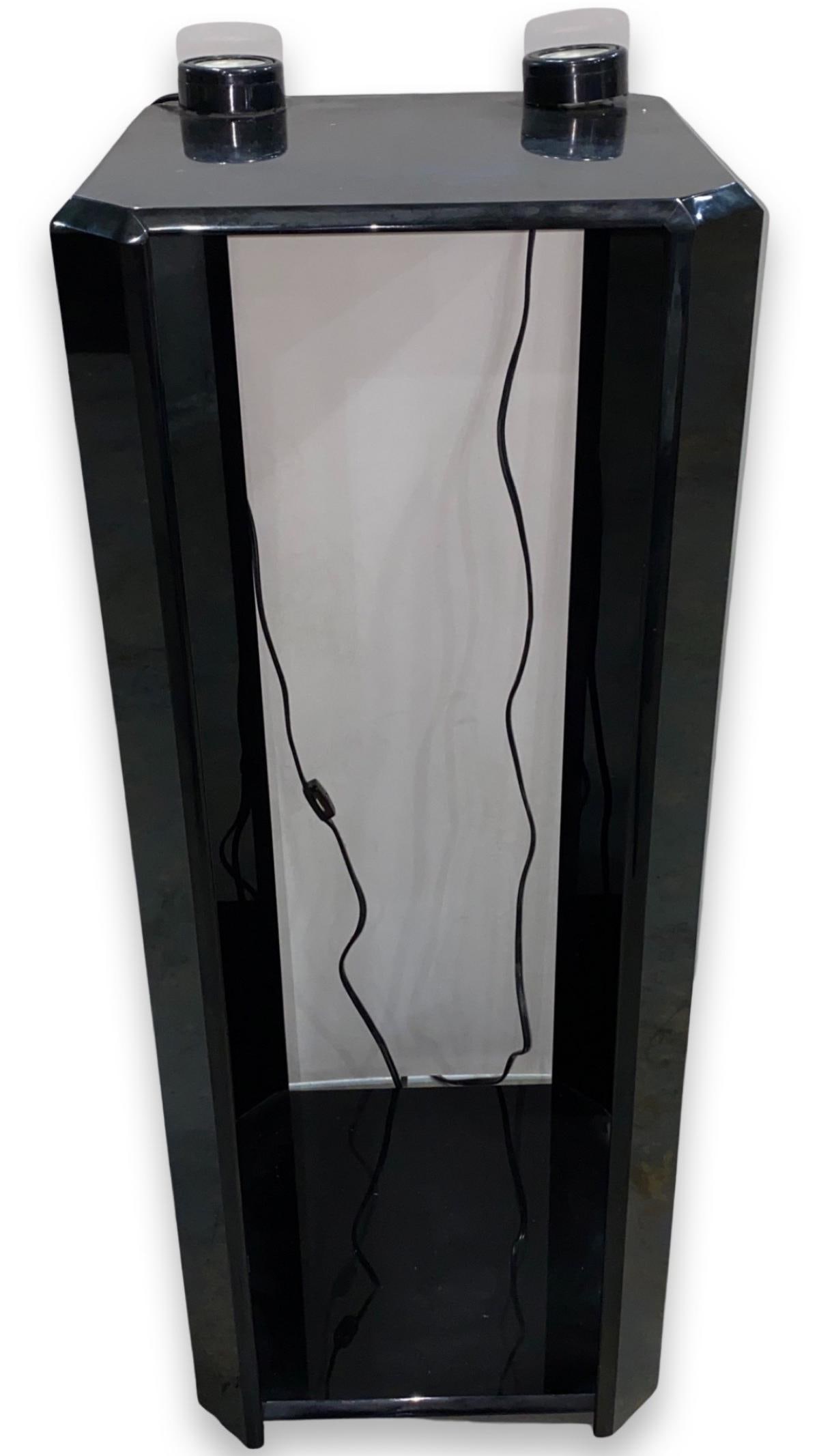 Mid-Century Modern Black Acrylic Pedestal Stand (1 of 1)
