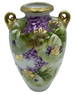 Nippon Hand Painted Porcelain Two Handled Vase