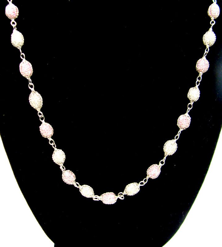 14Kt WG fashion Necklace: 14kt white gold fashion necklace with cubic zirconic stones. Weighs 19.0dwt. Measures 19" long. For Domestic or International Shipping Quotes Please Feel Call Ryan or Dave at Eagle Shipping Center 561