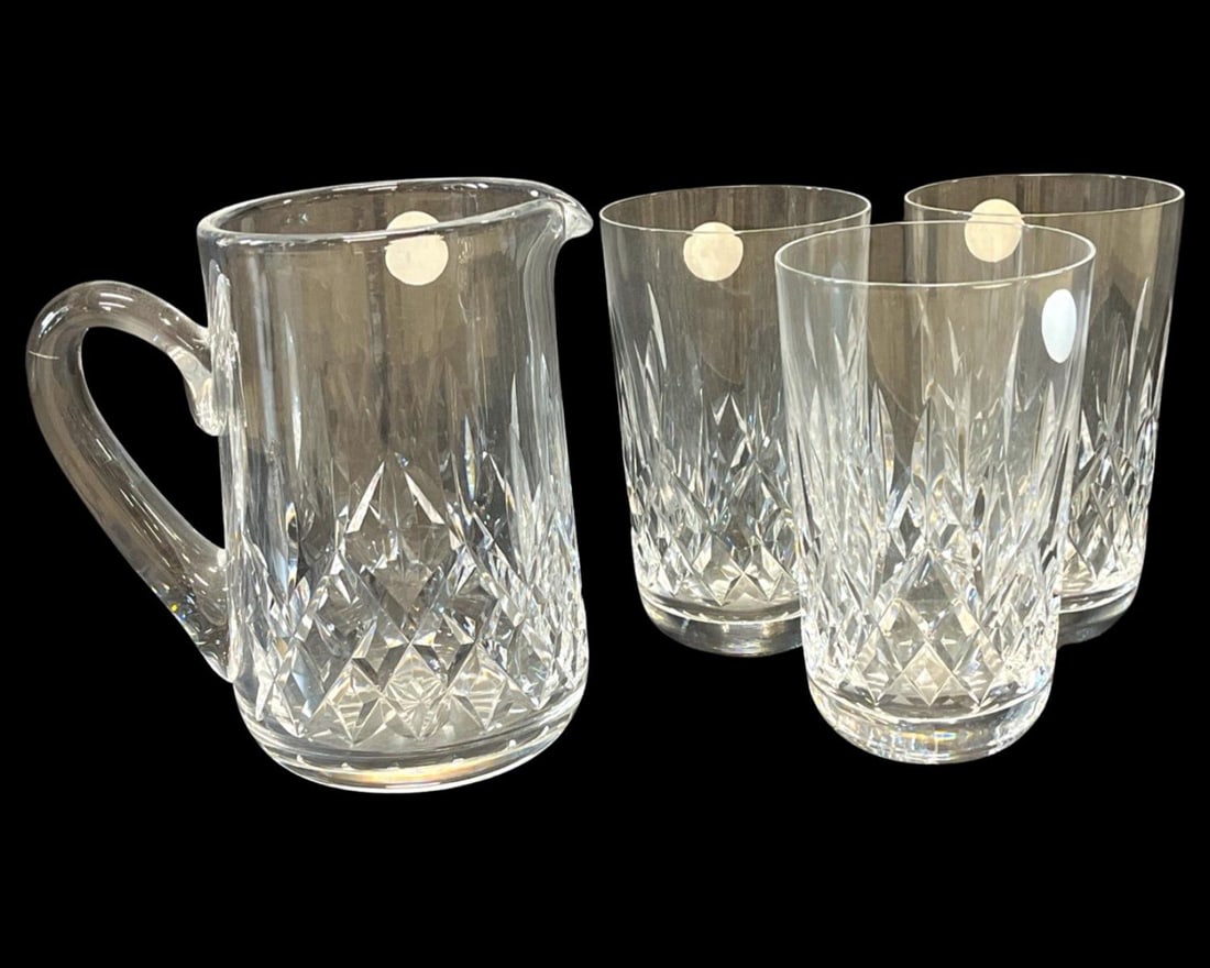 Lot of Four Waterford Lismore Crystal Tumblers & Pitcher (1 of 1)