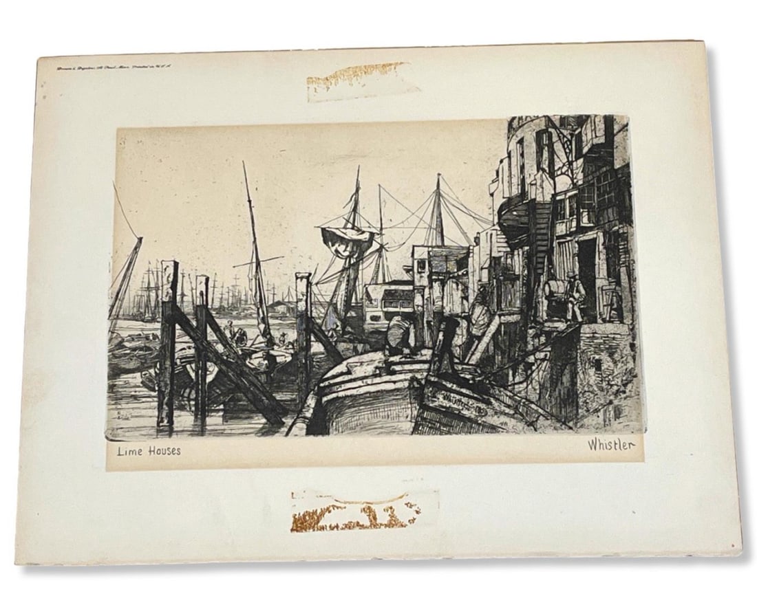 Signed James Mcneill Whistler (American, 1834-1903) Etching Lime House 1859 (1 of 1)