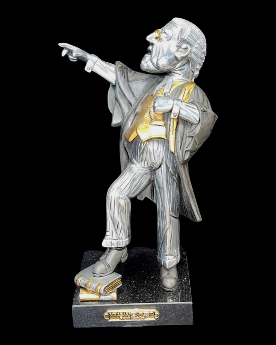 Frank Meisler My Learned Friend Mixed Metal Sculpture: Frank Meisler My Learned Friend Mixed Metal Sculpture measures H: 13"