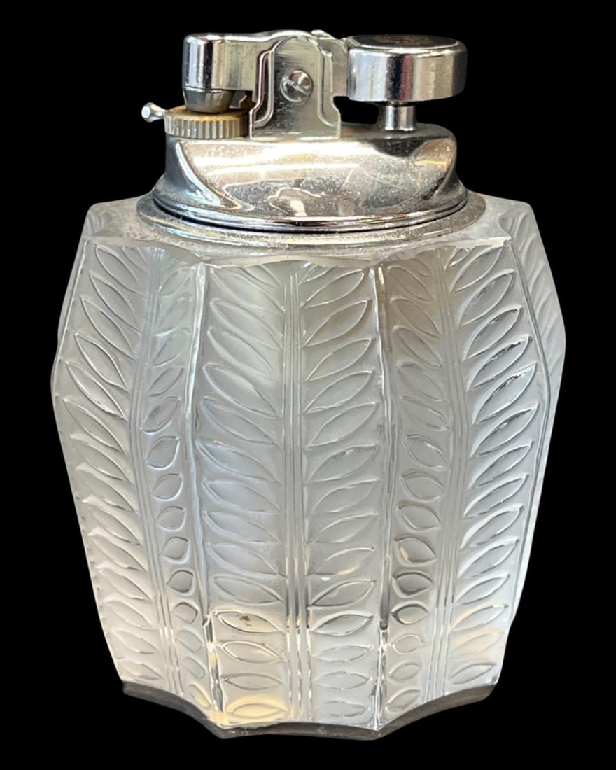 Lalique France Crystal Lighter: Lalique France Crystal Lighter measures H: 3 1/2"