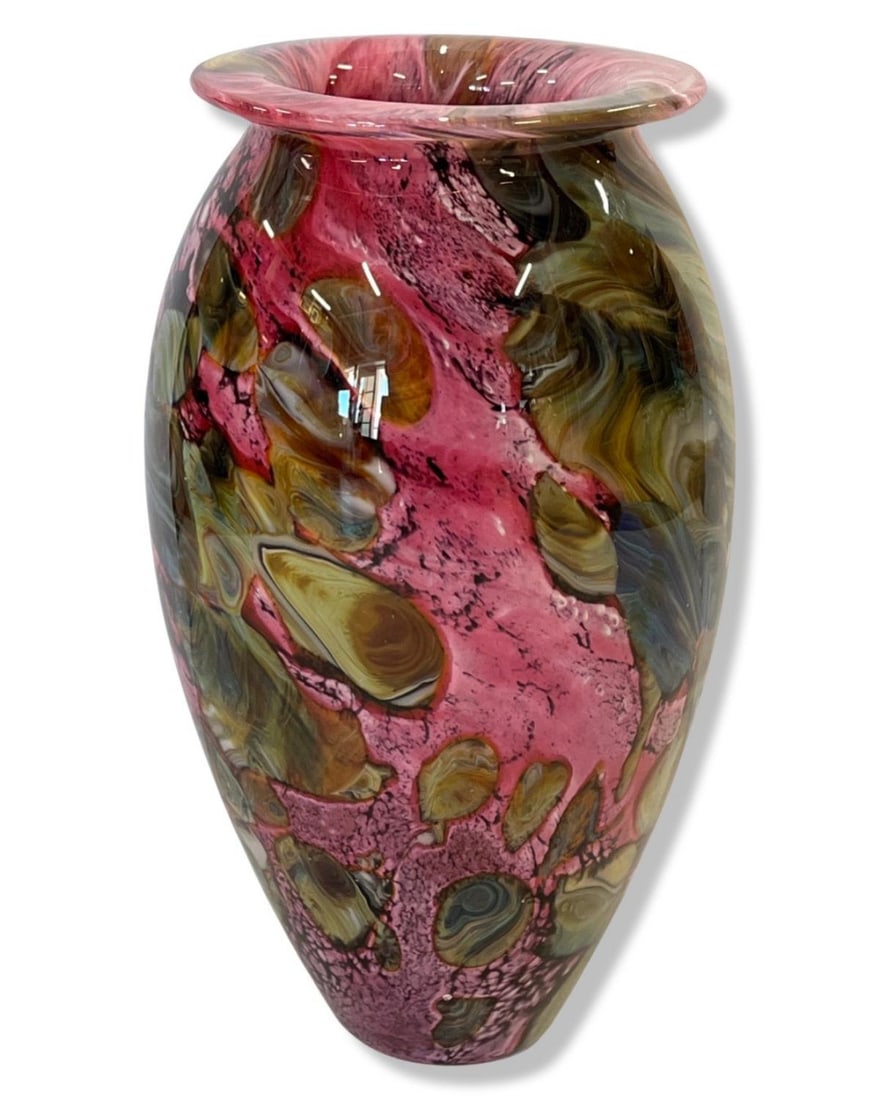 Signed Robert Eickholt Art Glass Vase (1 of 2)