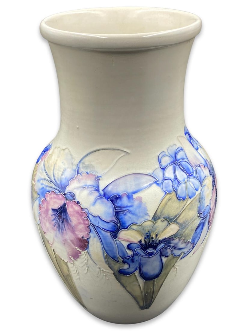 William Moorcroft Glazed Freesia Vase (C. 1941): William Moorcroft Glazed Freesia Vase (C. 1941) measures H: 13"