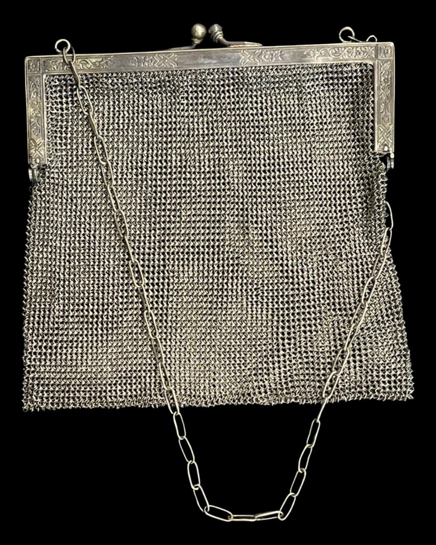 Antique Art Deco German Silver Mesh Purse (1 of 2)