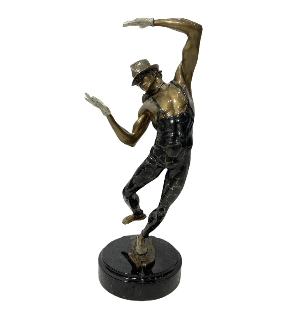 Signed Ronald and Sheila Ruiz American Bronze Dancer Sculpture 1998 (1 of 3)