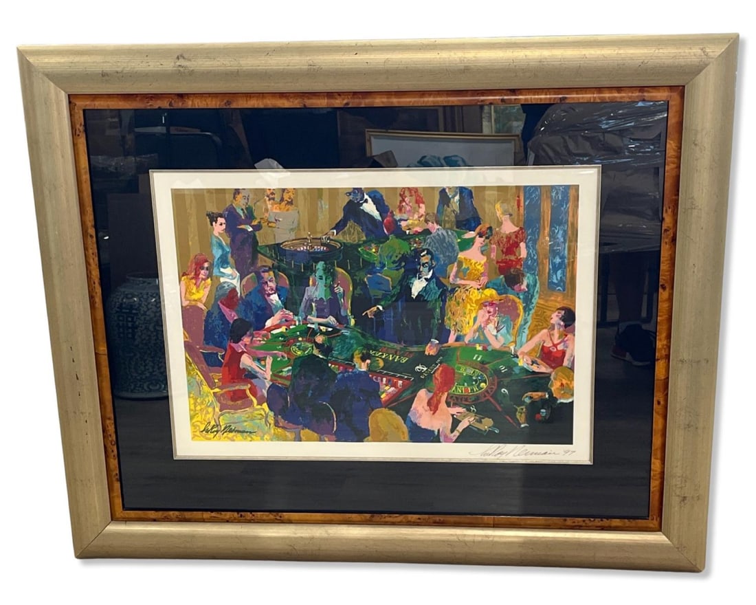 Signed Leroy Neiman (1921-2012) Print in Color Desert in Baccarat: Signed Leroy Neiman (1921-2012) Print in Color Desert in Baccarat pencil signed lower right & signed in the plate lower left measures H: 20" x W: 28", 8" frame & matte