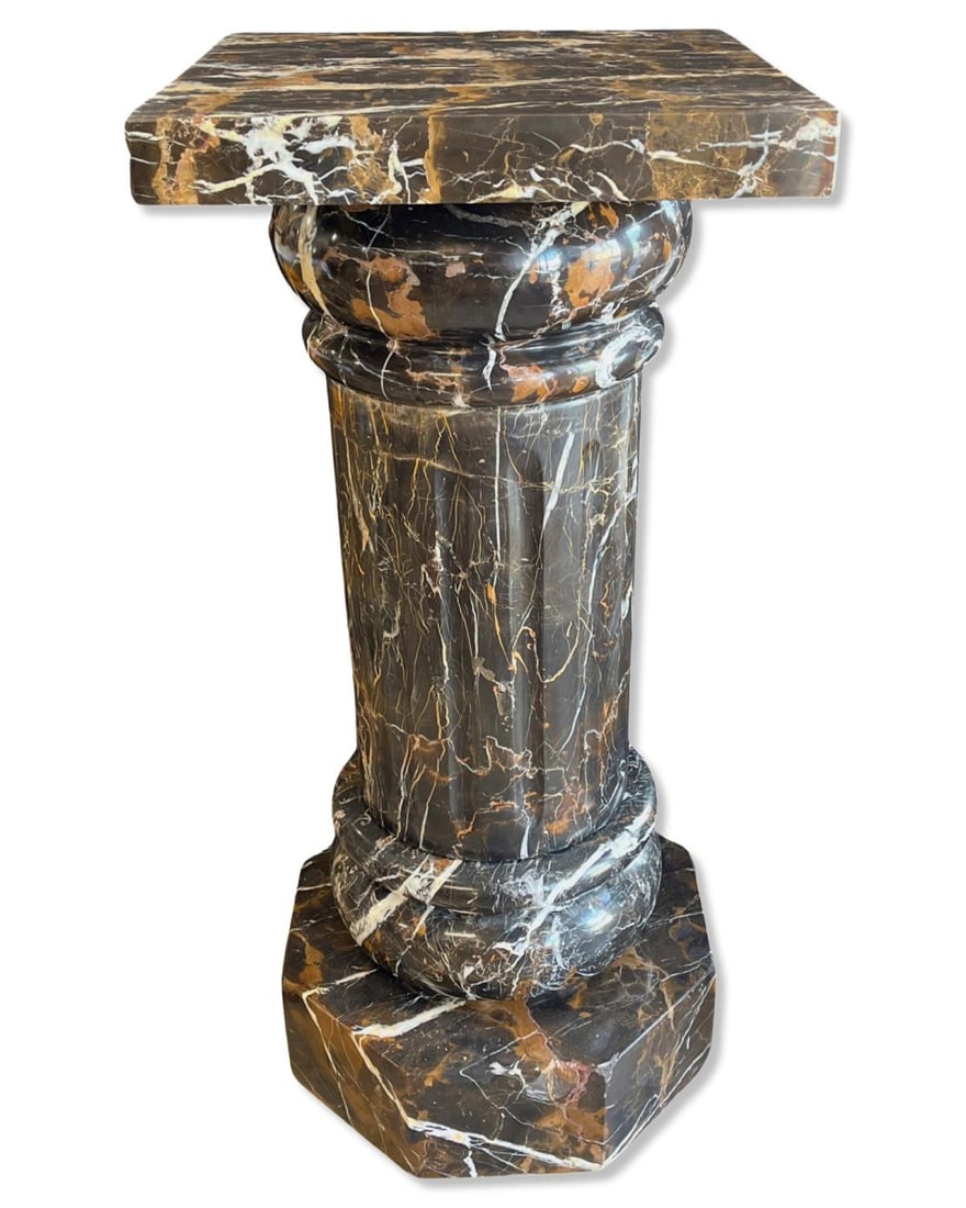 Italian Carved Marble Classical Style Pedestal Column (1 of 3)