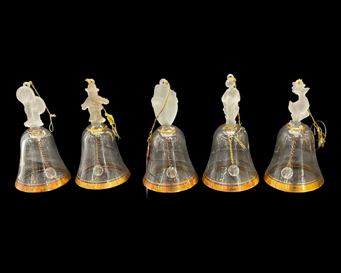21 Pcs Dambury Mint Christmas Bell Ornaments with Gold Crystal in Original Box (1 of 3)