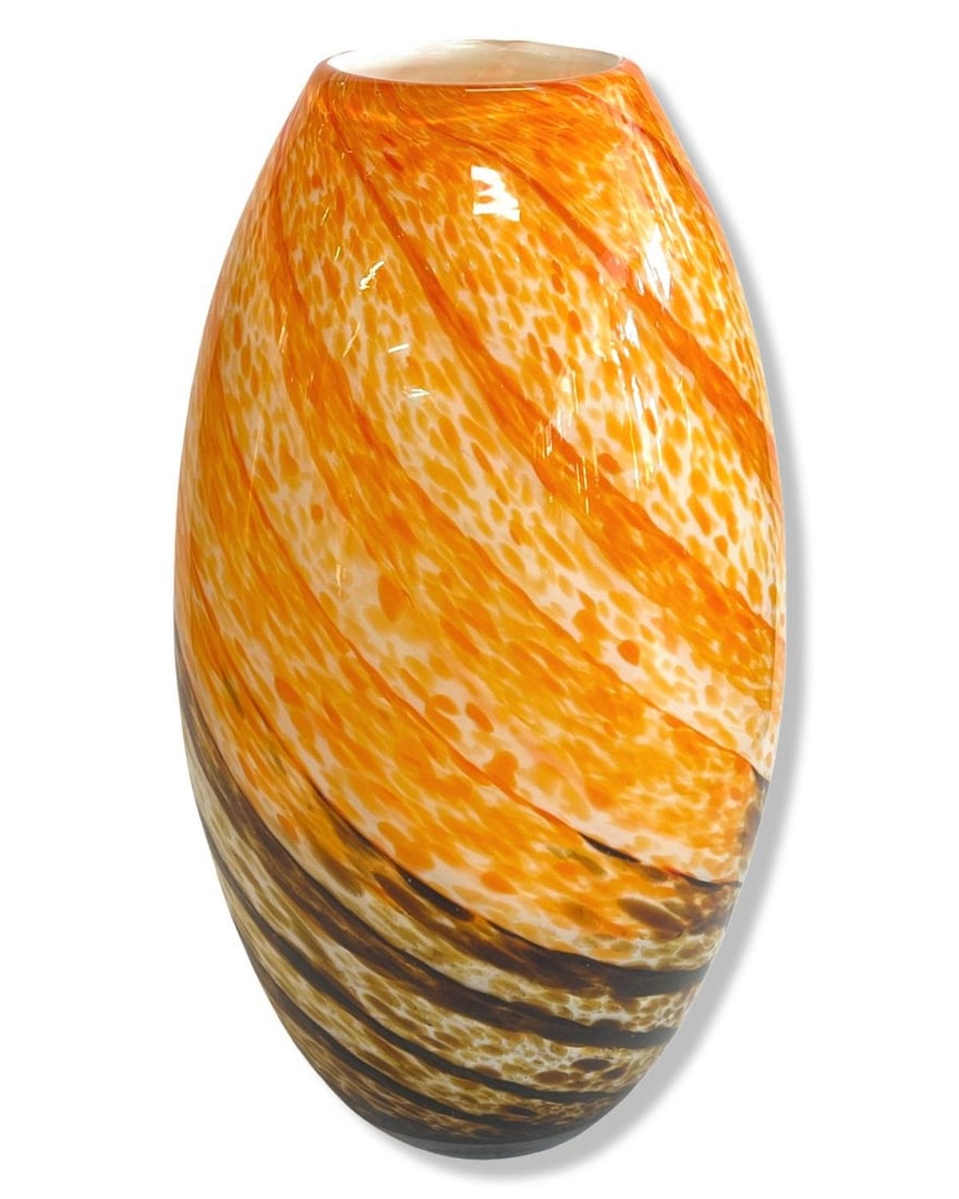 Mid-Century Modern Murano? Art Glass Orange Vase (1 of 1)