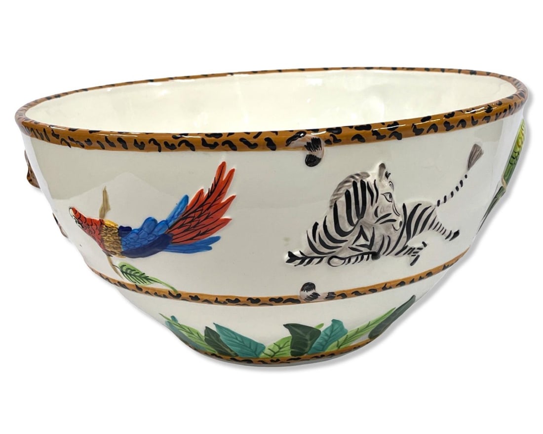 Lynn Chase Jungle Jubilee Serving Bowl: Lynn Chase Jungle Jubilee Serving Bowl measures 6" x 11"