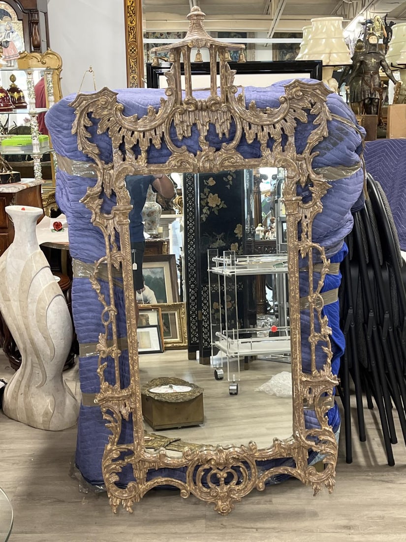 Hand Carved Rococo Style Gilt Mirror (1 of 3)