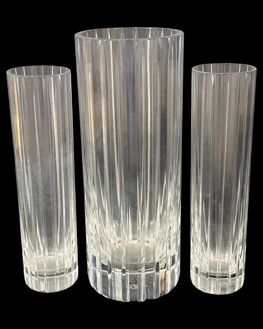 Three Pcs Baccarat Crystal Harmonie Vases (1 of 2)