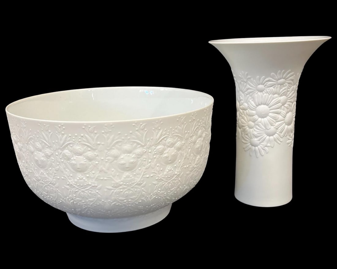 Two Pcs Bjorn Wiinblad Rosenthal Studio Line Bowl & Vase (1 of 2)