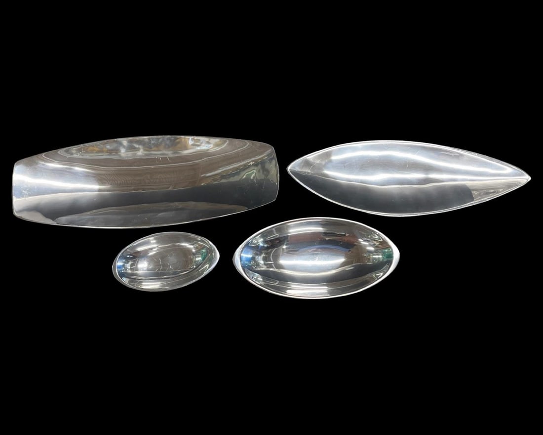 Four Pcs Nambe USA Aluminum Serving Bowls (1 of 4)