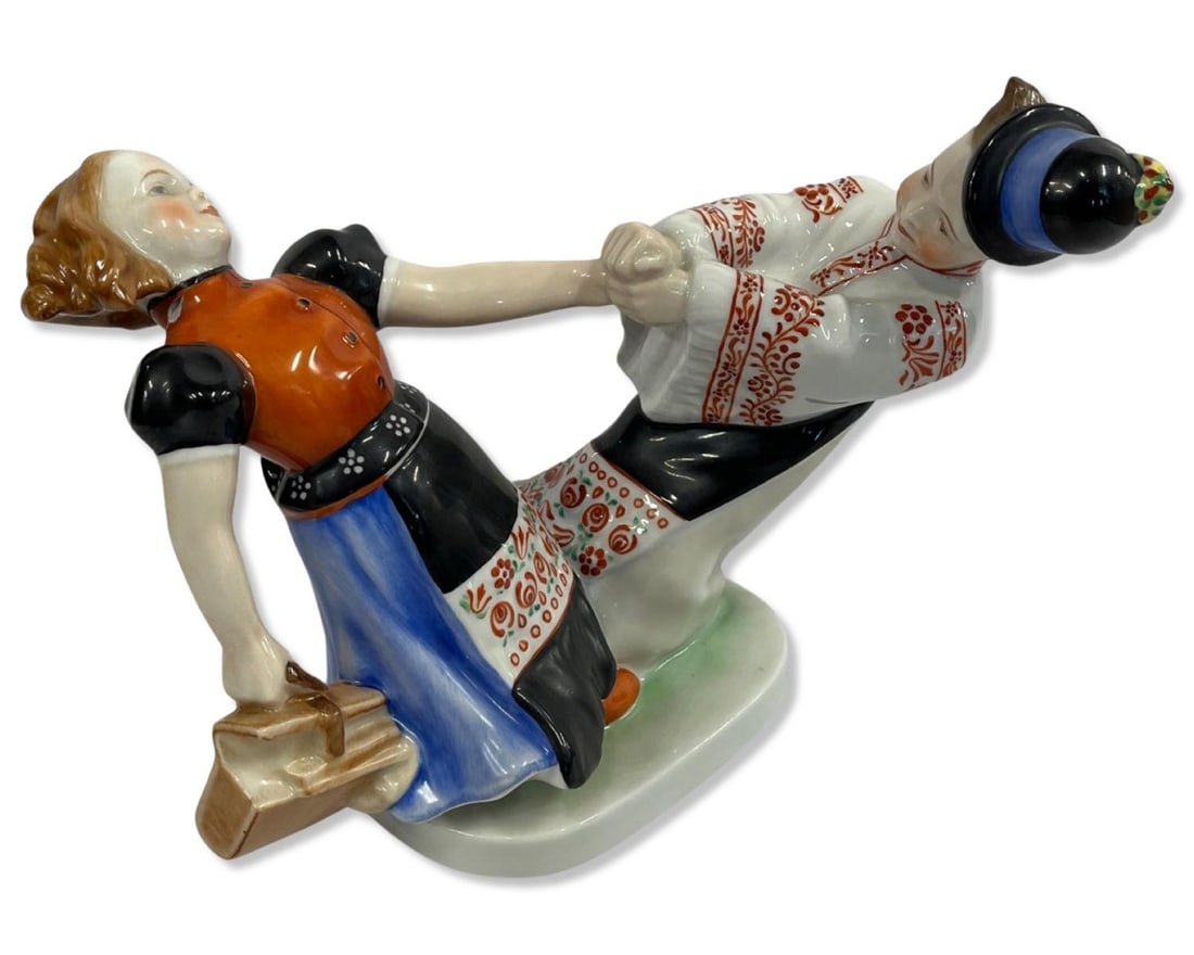 Herend Hungary Porcelain Folklore Child Dancing Figurines (1 of 3)