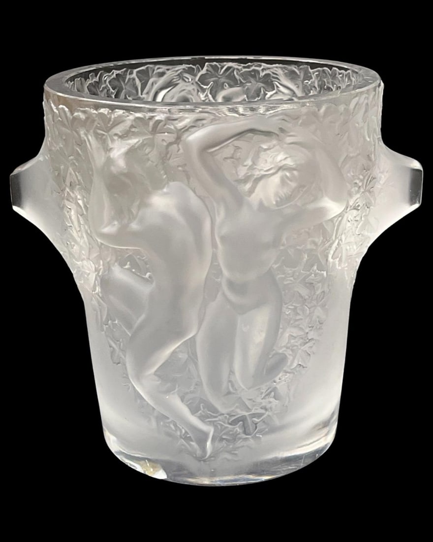 Signed Lalique Frosted Crystal Ganymede Dancing Nudes Champagne Ice Bucket (1 of 4)