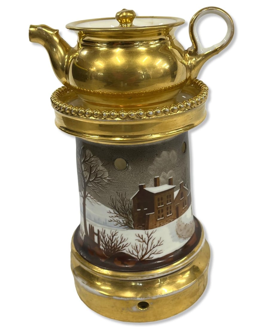 Antique French Porcelain Tisaniere Veilleuse Tea Cup Warmer Set (1 of 3)