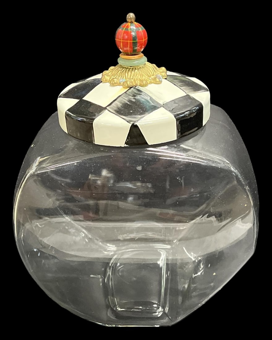 Mackenzie Child Courtly Check Cookie Jar (1 of 2)