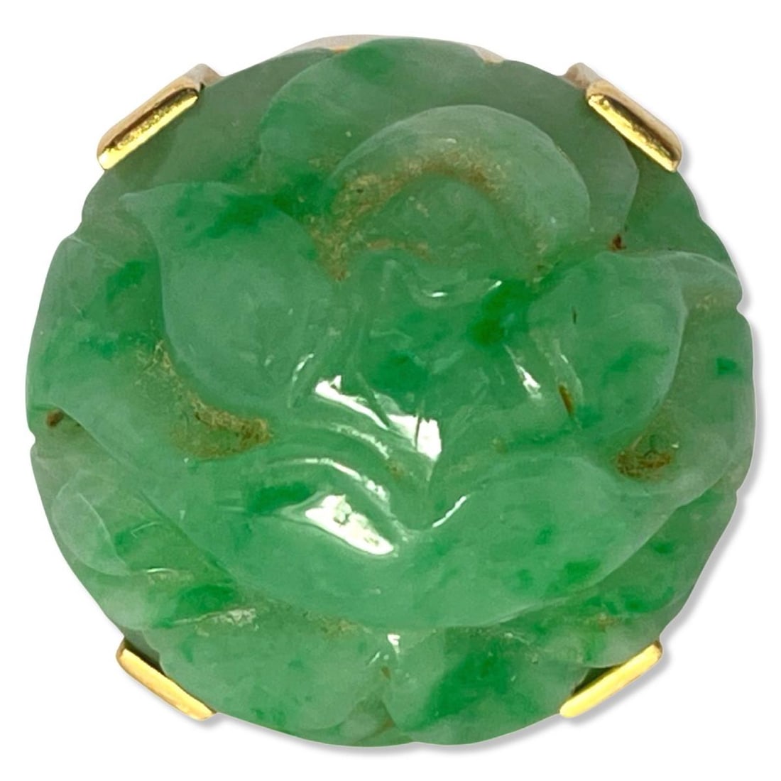 18kt YG & Rare Carved Imperial Jade Ring (1 of 4)