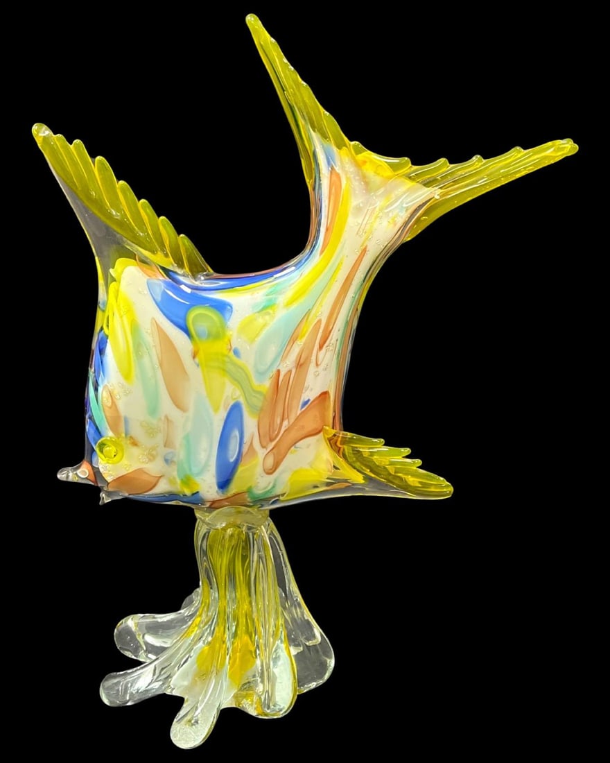 Murano Style Colorful Art Glass Fish Sculpture (1 of 2)