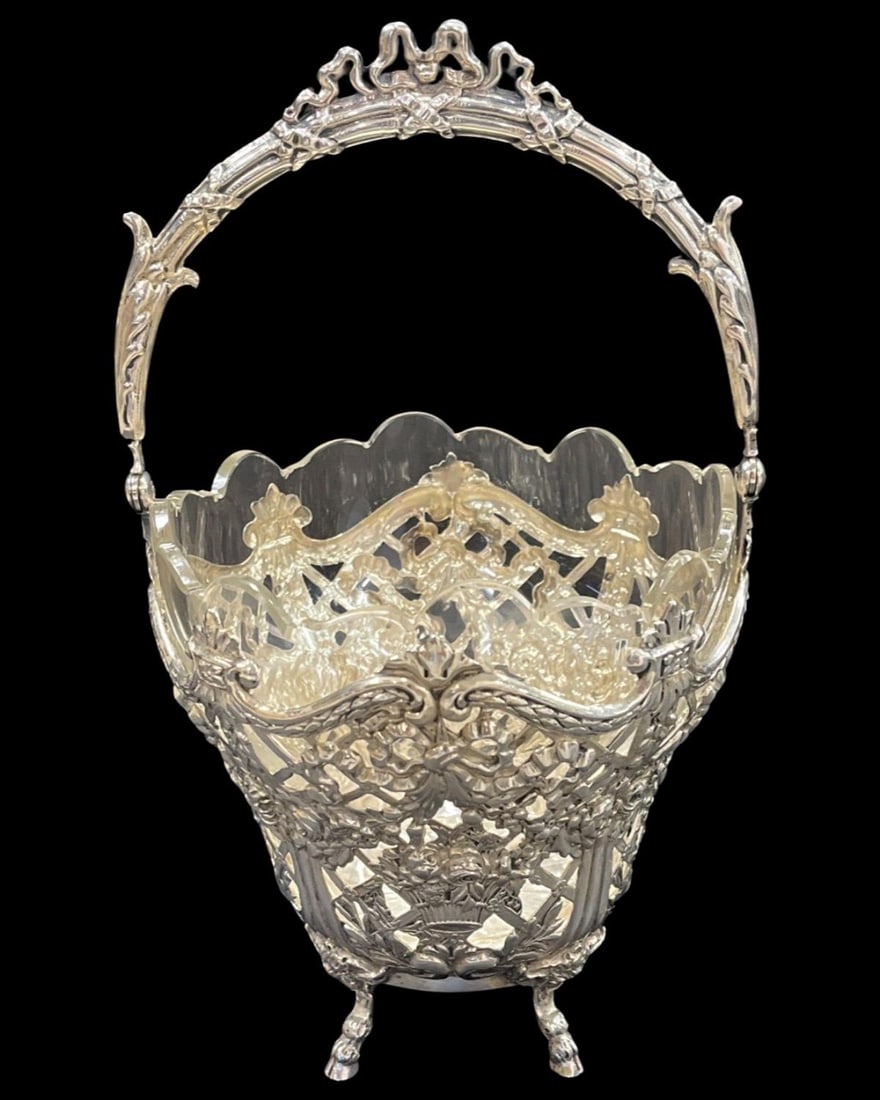 German Silver Basket with Glass Liners (1 of 3)