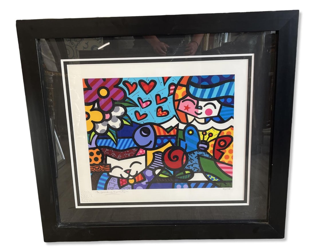 Signed Romero Britto (Brazilian b. 1963) Giclee in Color on Paper Squeaki Brittos World (1 of 5)