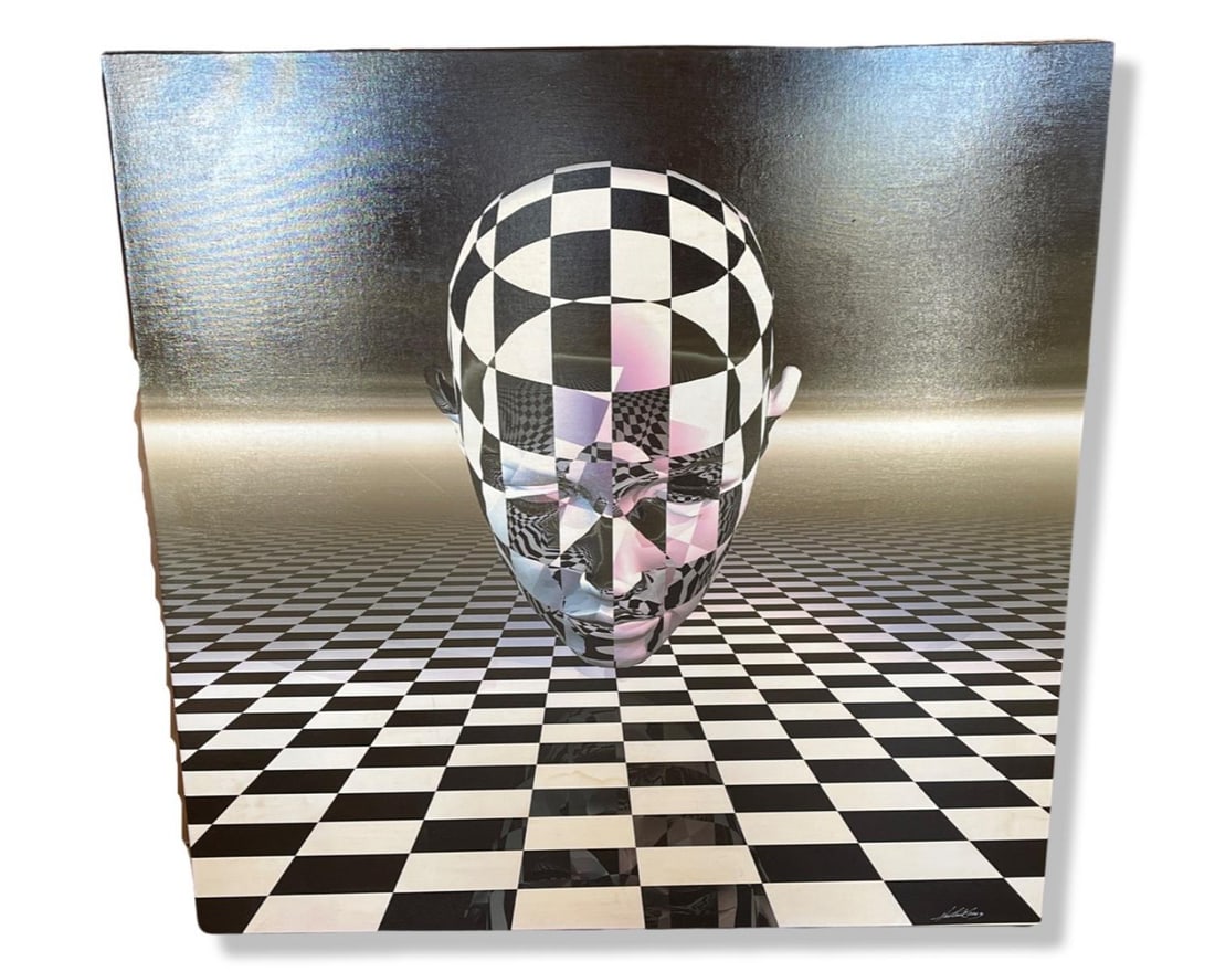 Signed Joey Havlock Mixed Media on Stretched Canvas Matrix of the Zen Mind Yin Yang Chocolate (1 of 4)