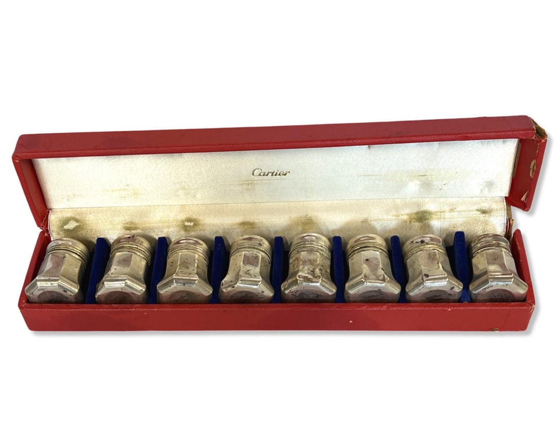 Lot of Eight Cartier Sterling Silver Salt & Pepper Shakers with Original Box (1 of 3)