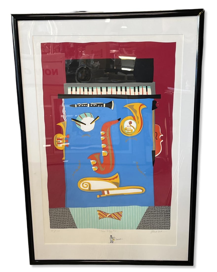 Signed Robert Guthrie Serigraph in Color The Jazz Fan (1 of 3)