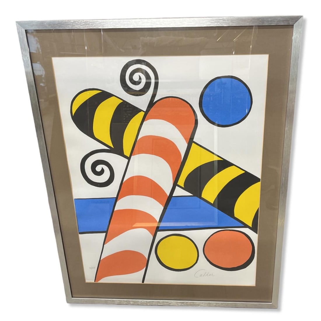 Signed Alexander Calder (American, 1898-1976) Lithograph in Color Candy Canes Colorful Geometric (1 of 3)