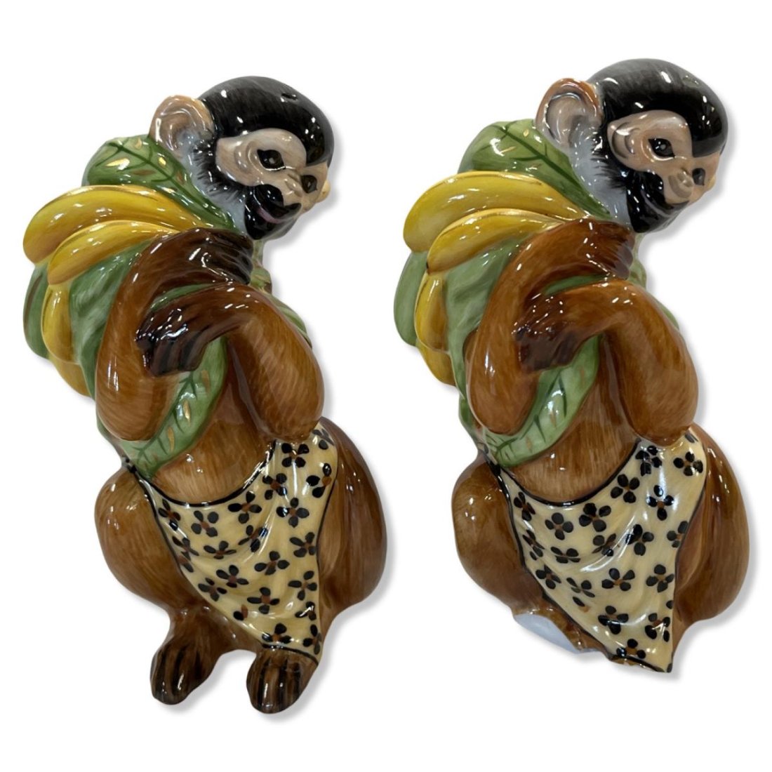 Pair of Lynn Chase Holohaza Porcelain Monkey Business Salt Shakers (1 of 3)