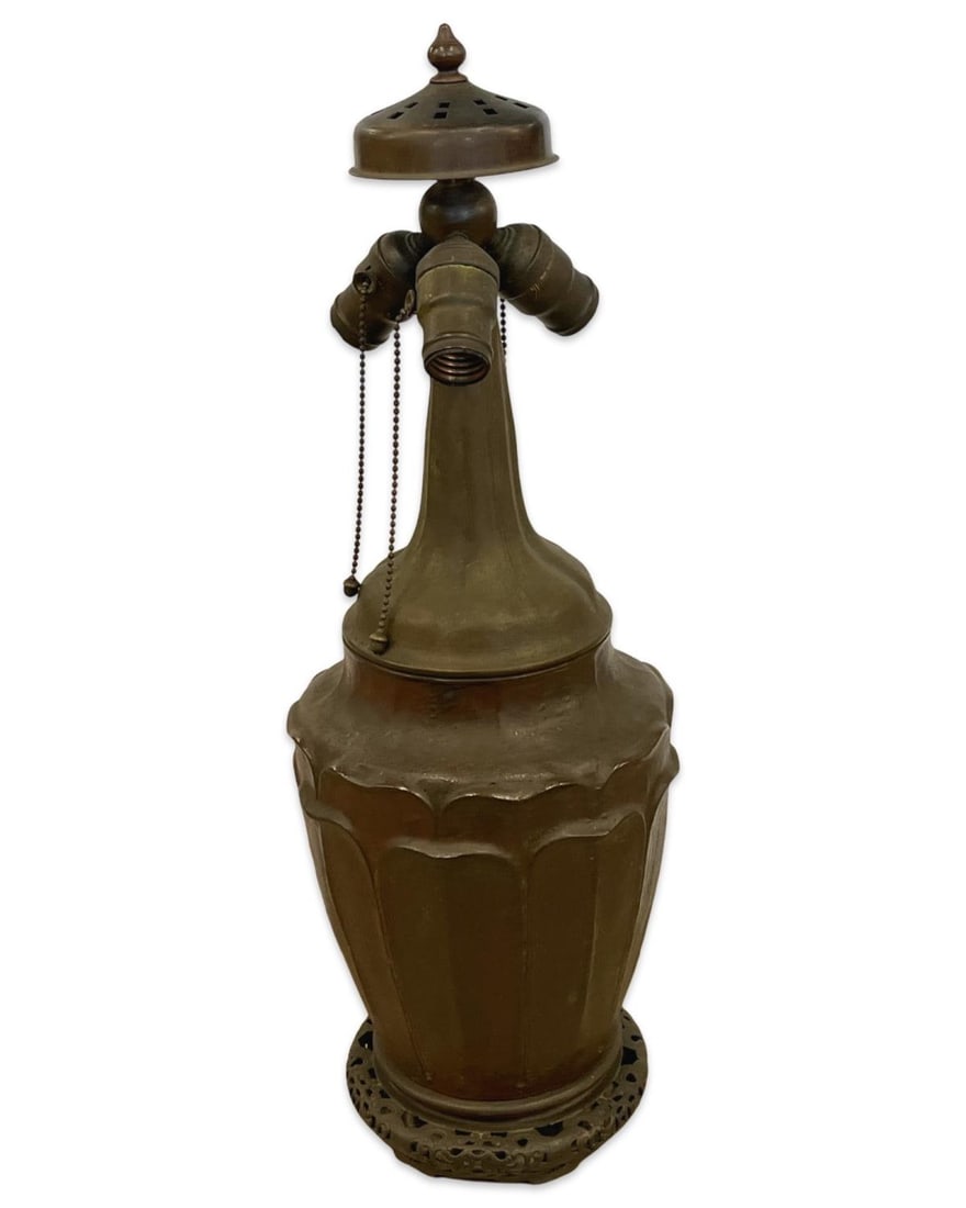 Rare Handel Chinese Bronze Metal Lamp (1 of 3)