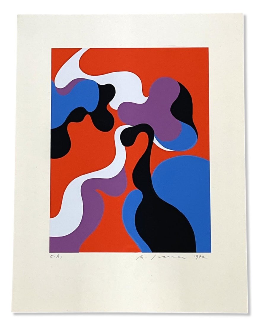 Signed Andrej Jemec (Slovenia b. 1934) Serigraph in Color Abstract (1 of 2)