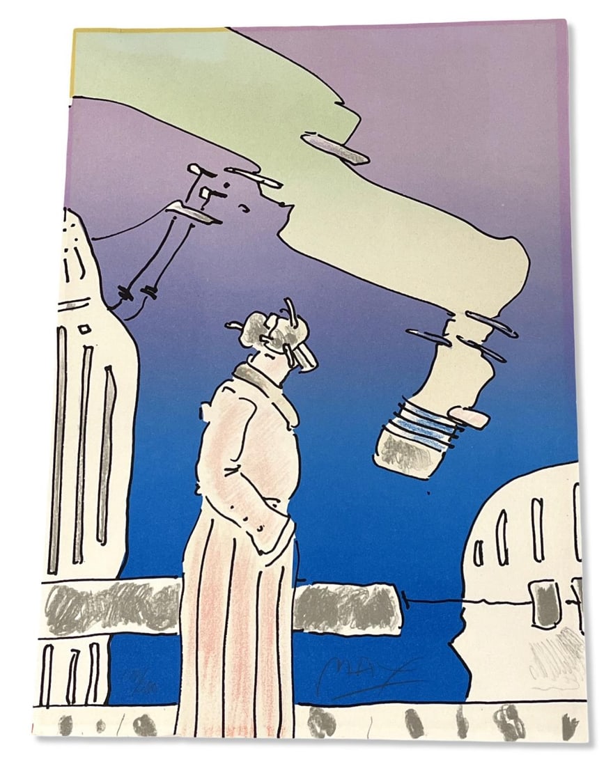Signed Peter Max (American b. 1937) Serigraph in Color Electric Future Man (1 of 2)