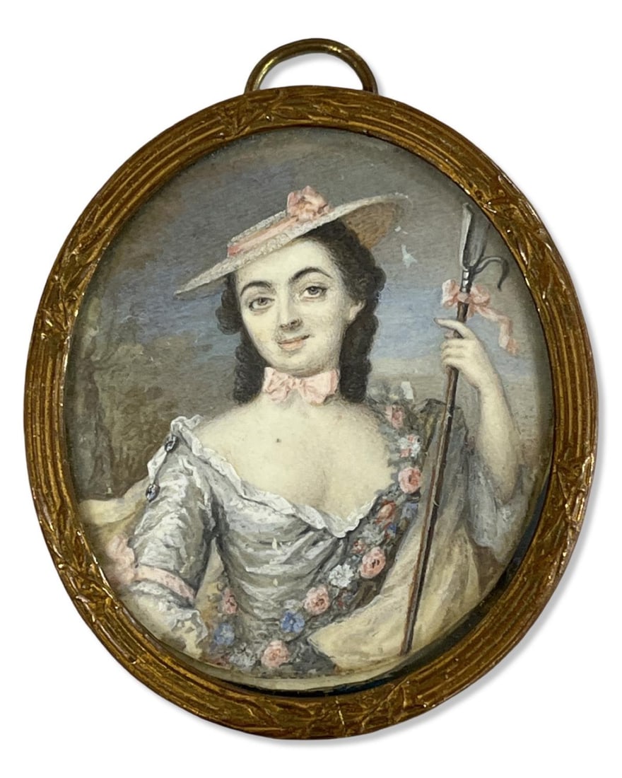 Antique French Miniature Portrait Painting (1 of 1)